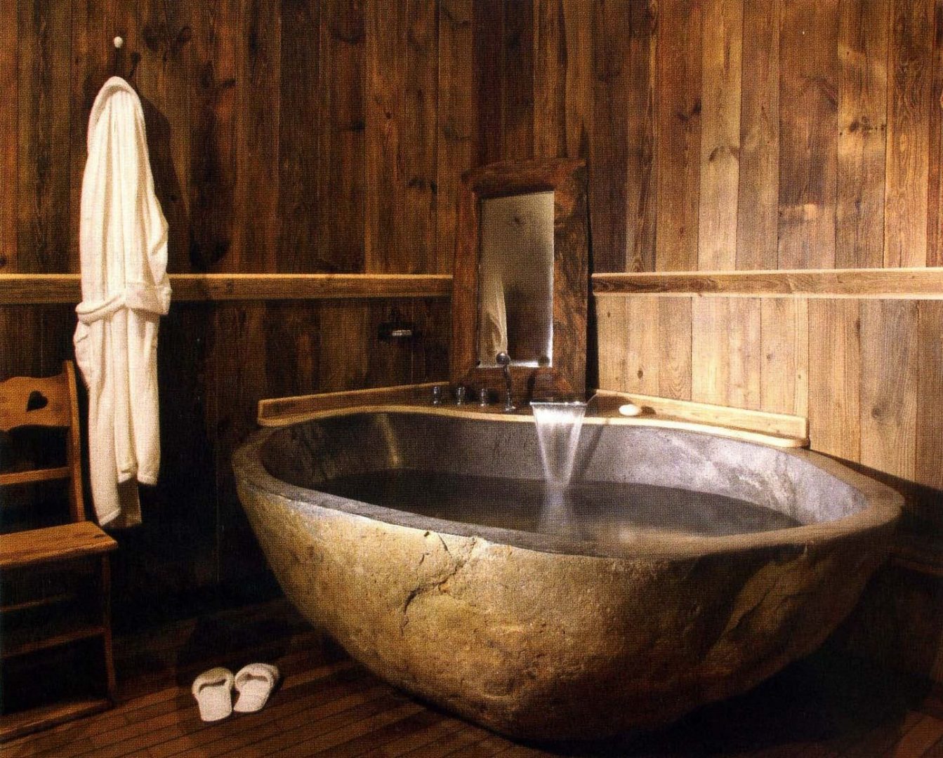 Bañera de baño de estilo rústico