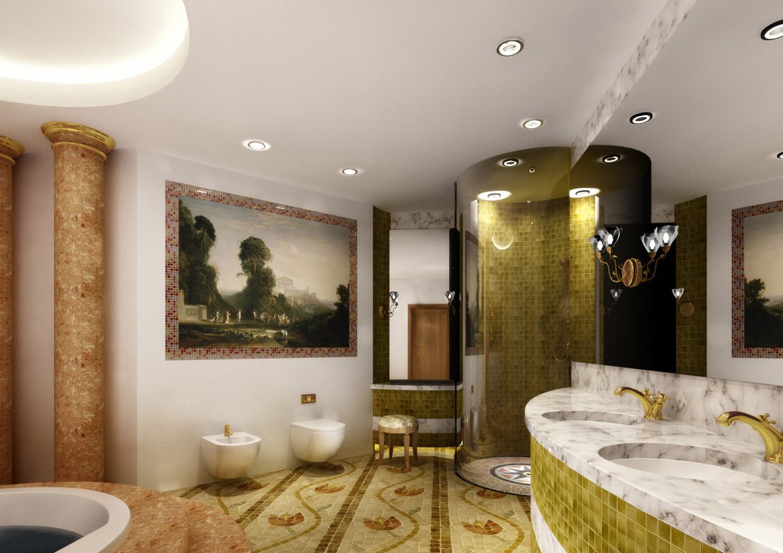 Decoración de un cuarto de baño árabe