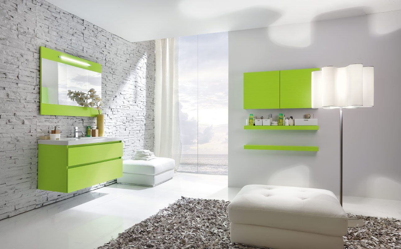 Muebles de baño verdes